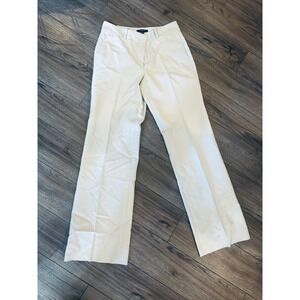 Ann Taylor Cream Ivory Straight Leg Trouser Pants Size 6 Work Office Classic